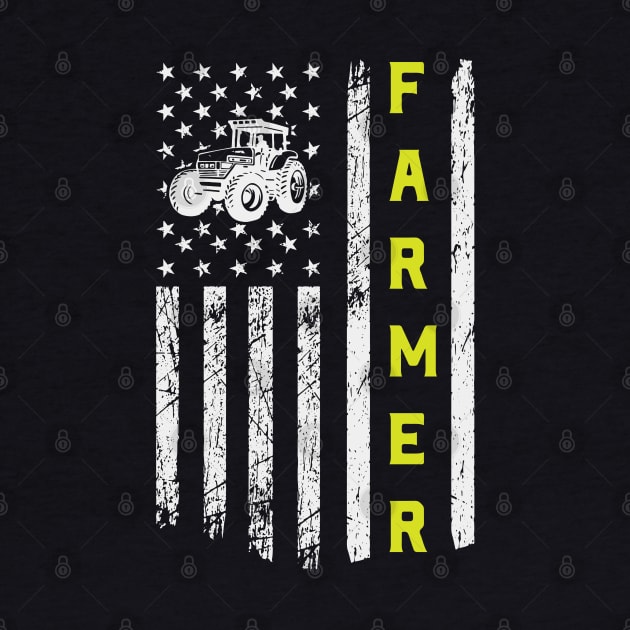 Flag With Tractor Patriotic Farmer by busines_night